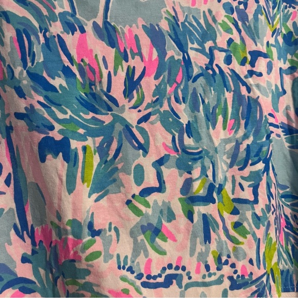 Lilly Pulitzer Long Sleeve Tee L Blue White Colorblock - Picture 2 of 3